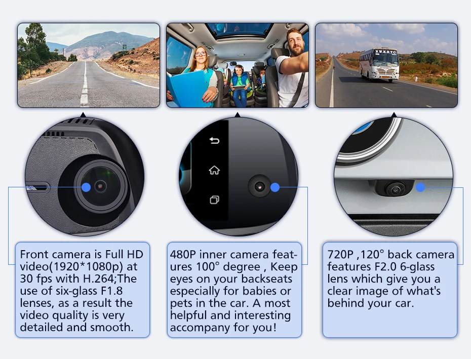 Junsun K757 3 камера 2+ 32 ГБ Автомобильный dvr регистраторы 4 г ADAS FHD 1080 P gps Navi DashCam Android Специальный кронштейн регистрирующее устройство на зеркале заднего вида
