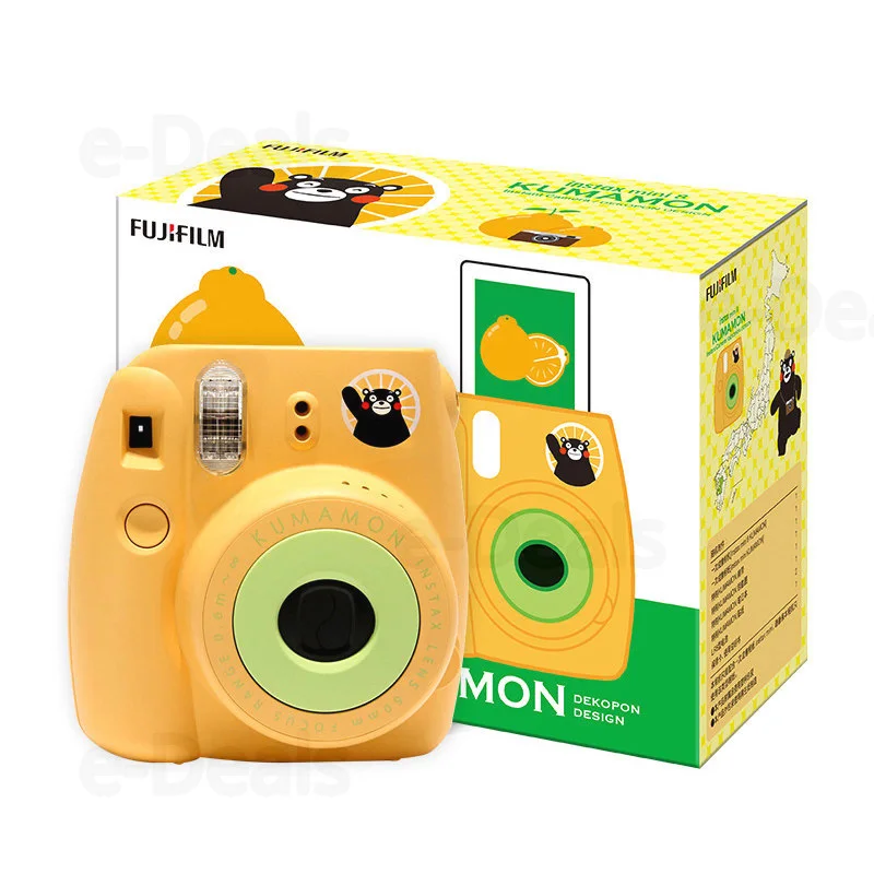 Набор камер Fujifilm Instax Mini 8 KUMAMON, мгновенная камера Kumanon с пленкой Kumanon+ ноутбук+ наклейки+ Специальное кольцо для ключей+ ремешок - Цвет: Standard set Yellow