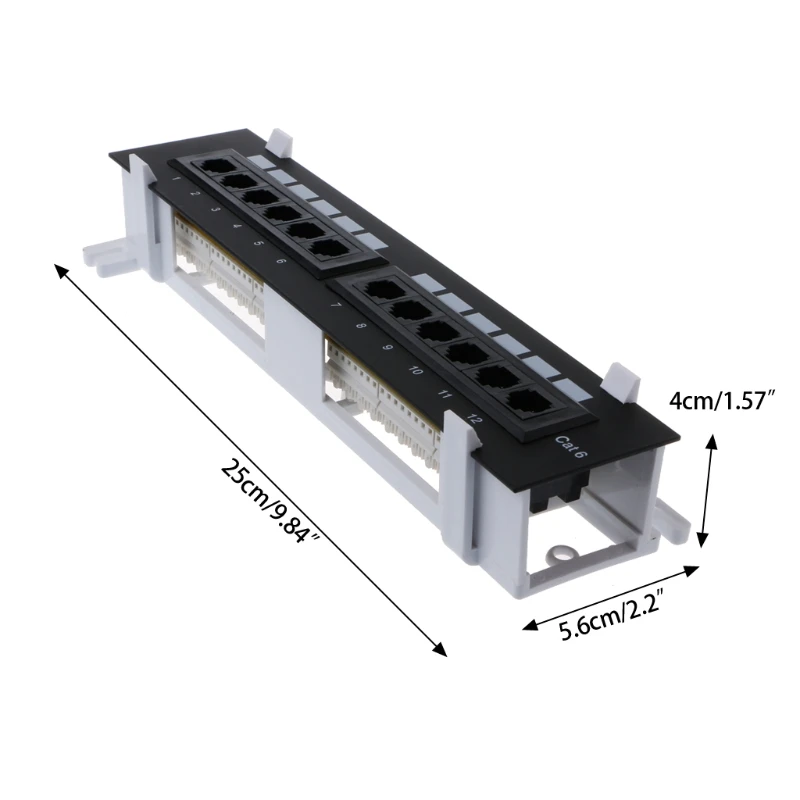 

12 Port CAT6 Patch Panel RJ45 Networking Wall Mount Rack Mount Bracket