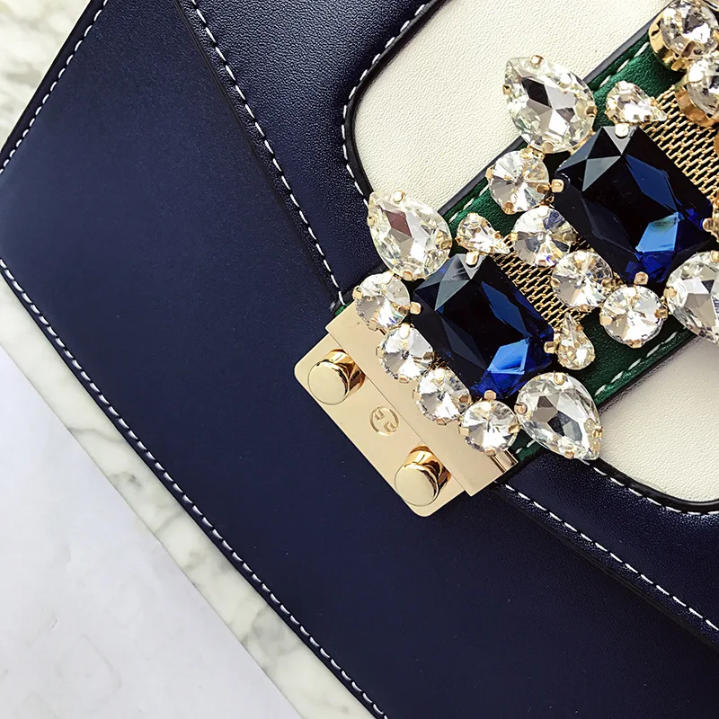 2018 Crossbody сумки для Для женщин роскошные кожаные Сумки сумка дизайнер дамы алмаз