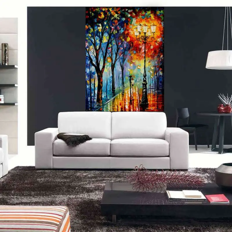 

100% Hand Painted Modern Abstract Oil Painting On Canvas Wall Art Romantic Love Walking Gift No Framed Top Home Decoration