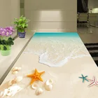 Пользовательские 3D напольные обои, водонепроницаемые для ванной, красивые морские пейзажи, пляжные волны, ракушки, морские звезды, настенные противоскользящие обои