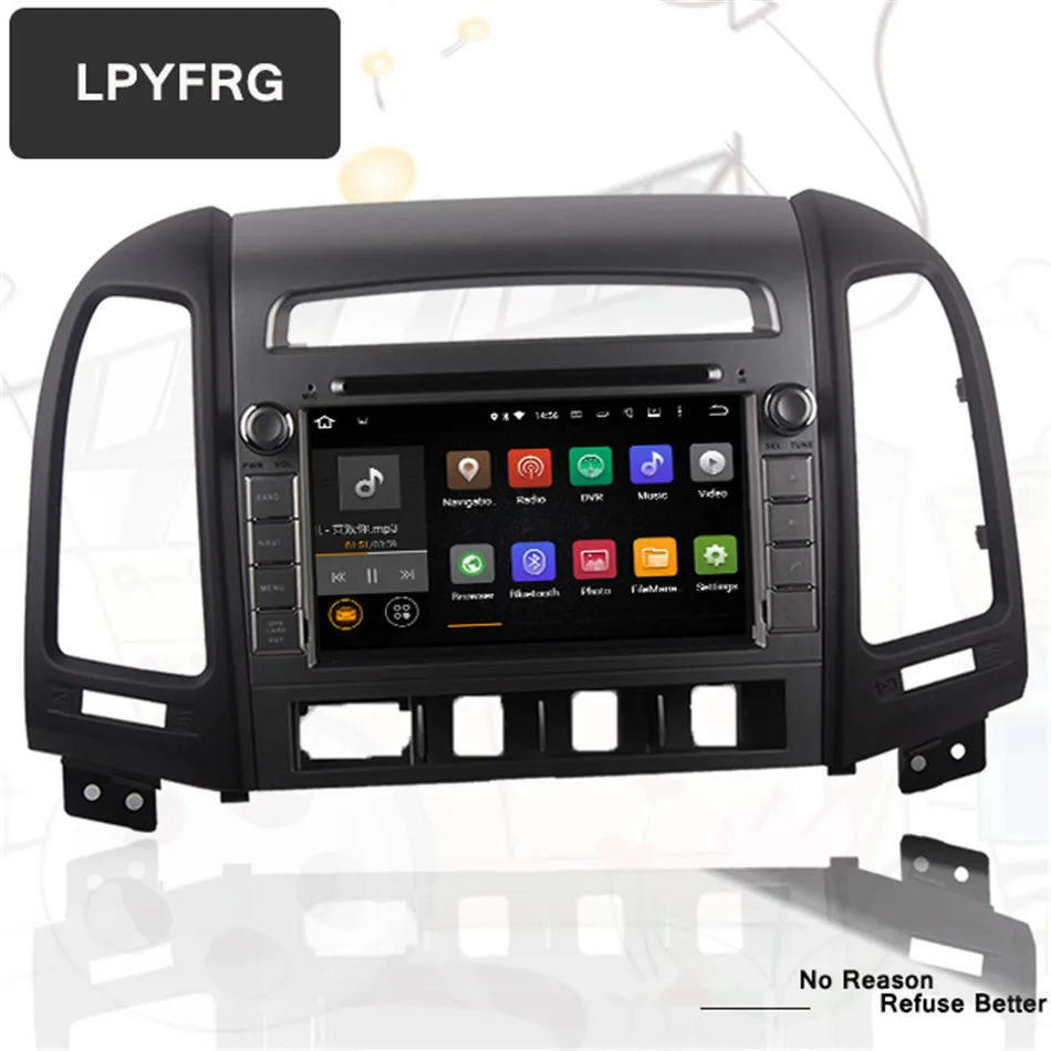 Автомобильный dvd-плеер 1024*600 с gps восьмиядерным процессором android 10 для HYUNDAI SANTA FE