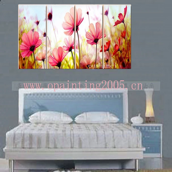 Free Shipping Handmade Modern Impressionist Pink Flower On Canvas Oil Painting 100%Hand Painted Fine Art Wall Decorative Picture | Дом и сад