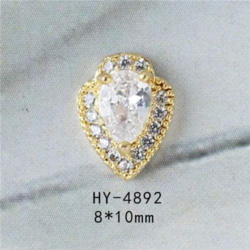 HY4892 5 шт./лот, подвеска/крылья/цепь, 3D сплав, дизайн ногтей, циркон, жемчуг, металл, маникюрные аксессуары для ногтей, сделай сам, украшения ногтей, подвески - Цвет: HY4892