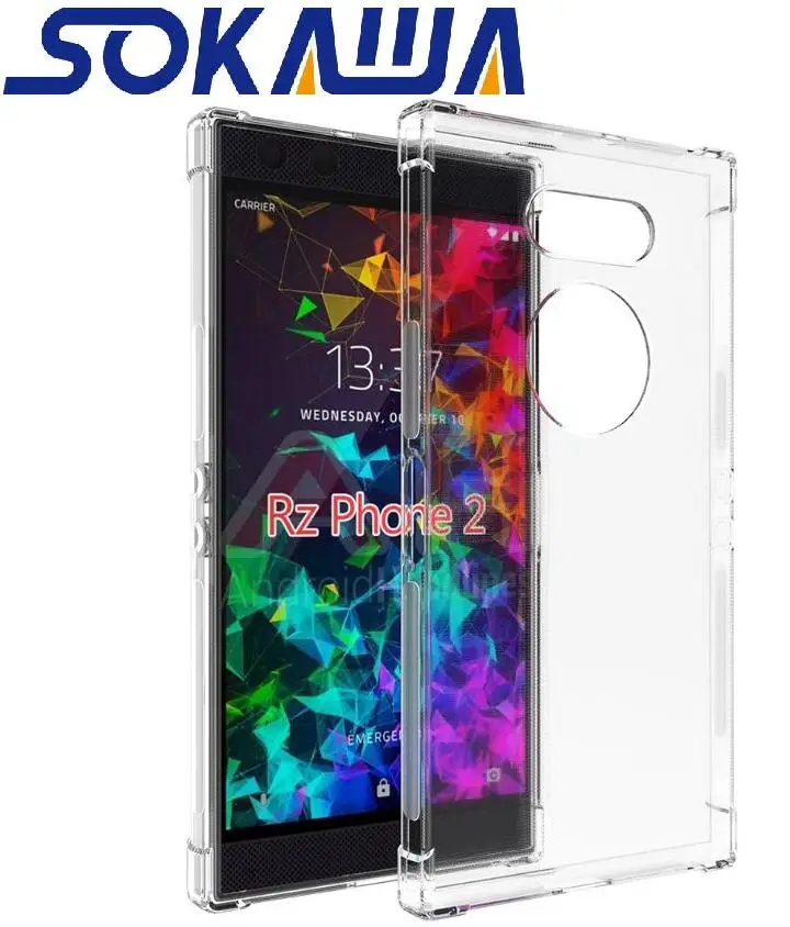 Для Razer Phone 2 Чехол + закаленное стекло мягкий прозрачный ТПУ гелевый силиконовый