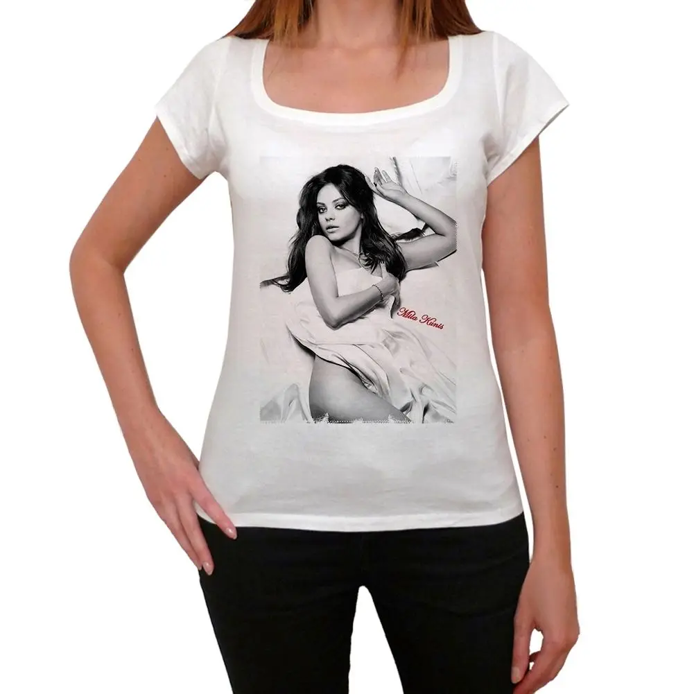 Футболка Mila Kunis 1 Femme Blanc футболка Col Rond | Женская одежда