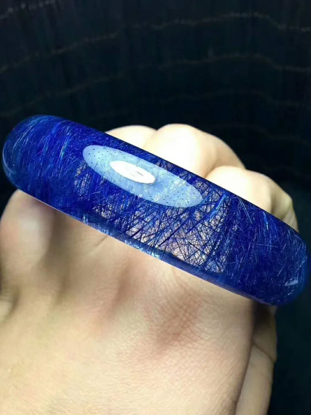 Подлинная синяя натуральная Rutilated кварцевые женские браслеты на запястье