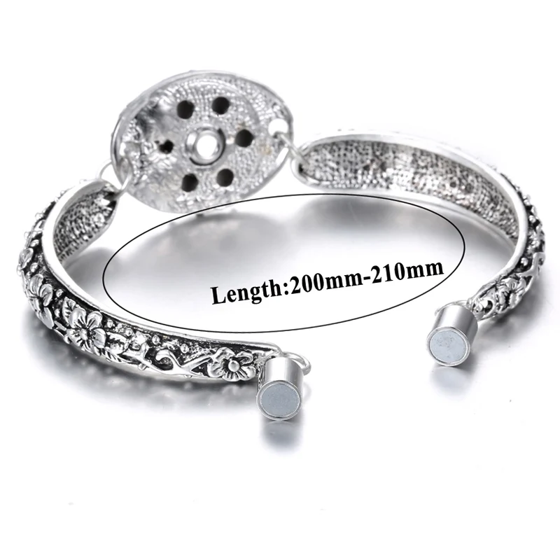 Snap Jewelry Silver 18mm Buttons Bracelet 16 Designs Wholesale Flowers Carved Vintage Magnetic Bracelets for Women Men | Украшения и