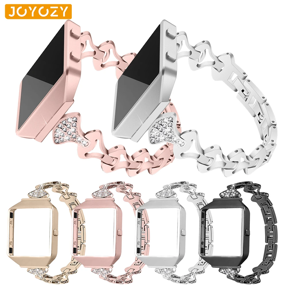 Joyozy браслет из нержавеющей стали с новой металлической рамкой для Fitbit Blaze магнитный браслет из нержавеющей стали с фиксатором для Fitbit Band