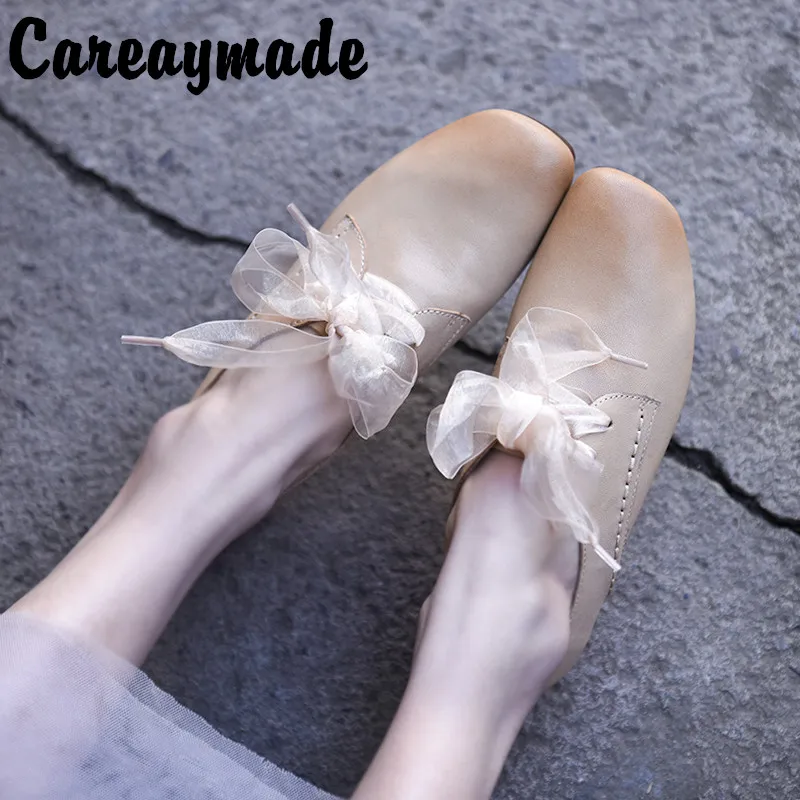Careaymade-оригинальная весенняя обувь на мягкой подошве из овечьей шнуровки
