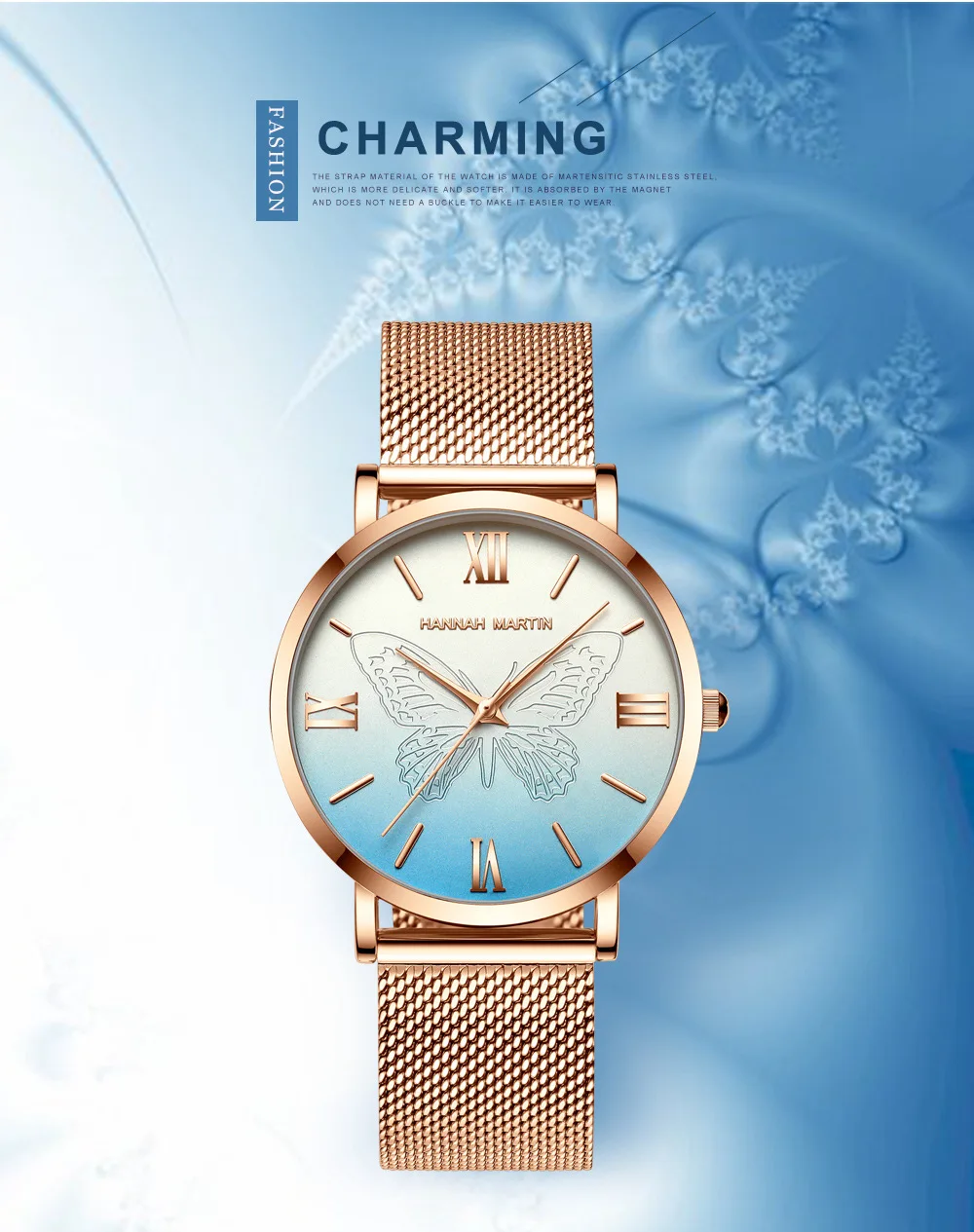 Relogio Feminino HANNAH Martin модные часы из розового золота для женщин Роскошные Женевские дизайнерские часы женские элегантные розовые часы relogio