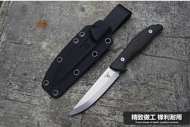 M390 стальной фиксированный нож с ручкой из углеродного волокна, прямой нож высокой твердости, инструмент для выживания на открытом воздухе, охотничьи ножи 61 HRC