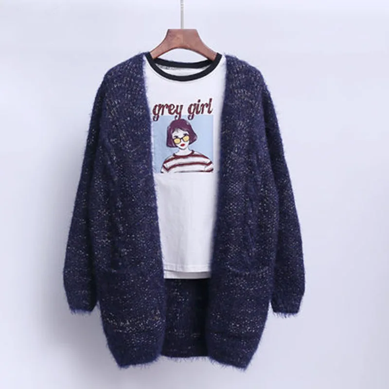 Трикотажный кардиган средней и длинной длины свитер куртка 2019 Весна Осень Новый