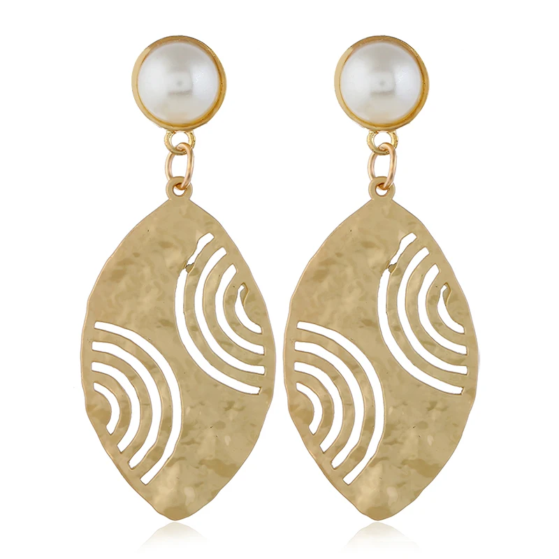 HOCOLE Vintage korean earrings baroque pearl Drop for Women girls gold dangling DIY Wedding Party Jewelry | Украшения и