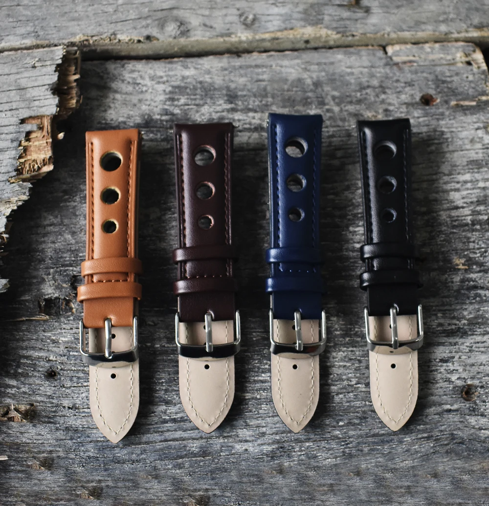 High Quality Original Leather Handmade Wrist Watch Band Strap Belt Stainless Clasp For Men Women Watchband 18 20 22 24 mm KZ3H04