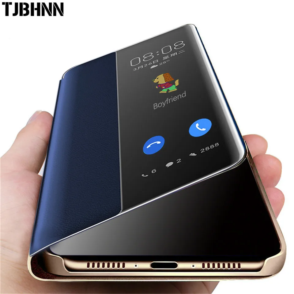 Умный зеркальный флип Cas Прозрачный чехол для телефона huawei mate Lite кожаный защитный
