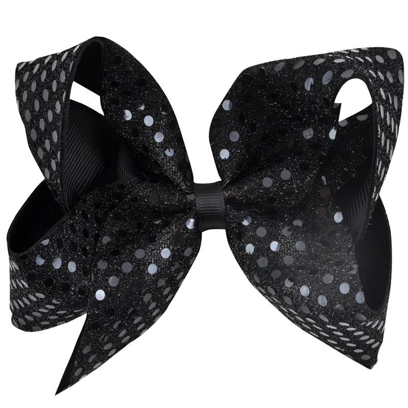 6 Inch Solid Color Sequin Hair Bows Grosgrain Ribbon Hairgrip Alligator Clips Headwear Bowknot Children Girls Accessories | Аксессуары