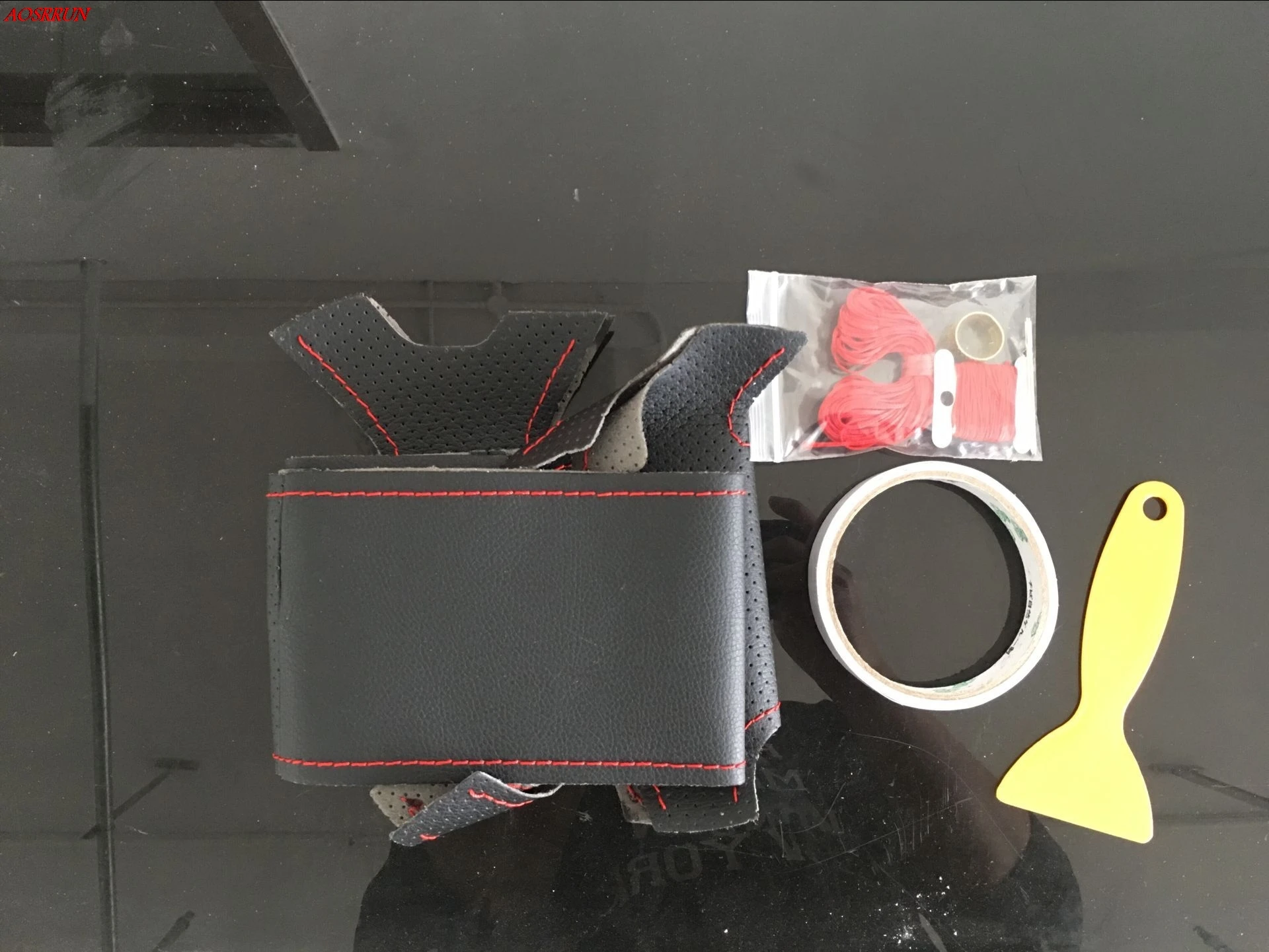 Чехол рулевого колеса автомобиля DIY натуральная кожа воловья оплетка с иглами нить для Jac refine s5 2012- автомобиль-Стайлинг интерьера - Название цвета: 2