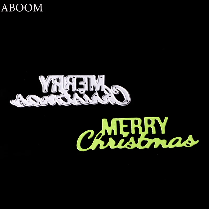 ABOOM Новинка 1 шт. Счастливого Рождества металлические штампы из углеродистой