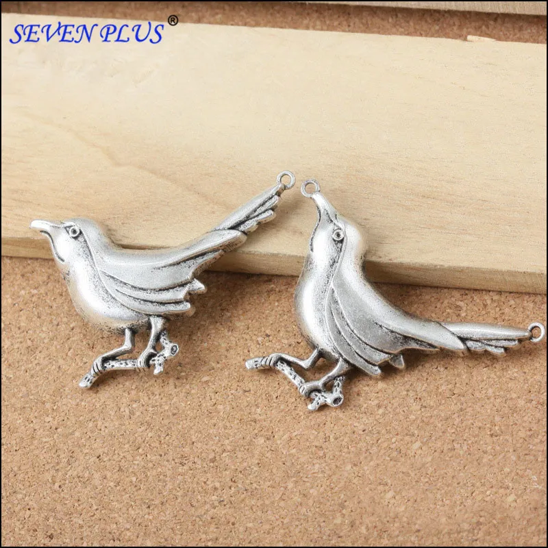 

20 Pieces/Lot 39mm*55mm Antique Silver Plated Animals Birds Charms
