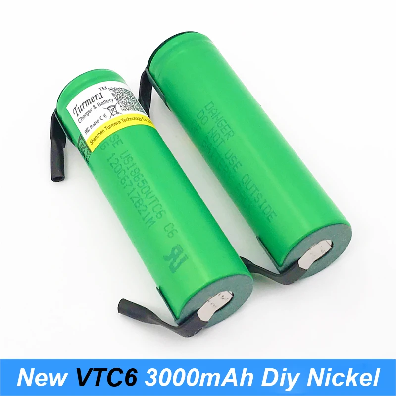 Батарея 18650vtc6 3000 мА/ч в стиле сделай сам никель 18650 vtc6 3 7 v 30 Ампер аккумуляторная