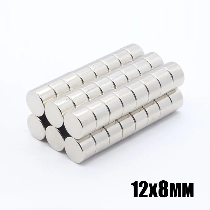 

20pcs 12x8 mm Neodymium magnet 12x8 Rare Earth small Strong Round permanent 12*8mm fridge Electromagnet NdFeB nickle magnetic