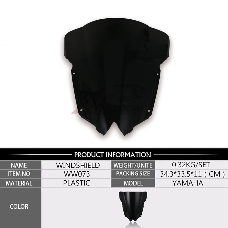 Черный ветровое стекло двойной пузырь для Yamaha YZF600 R6 2008 2009 2010 2012 2013 2014 2015 2016 2017 |