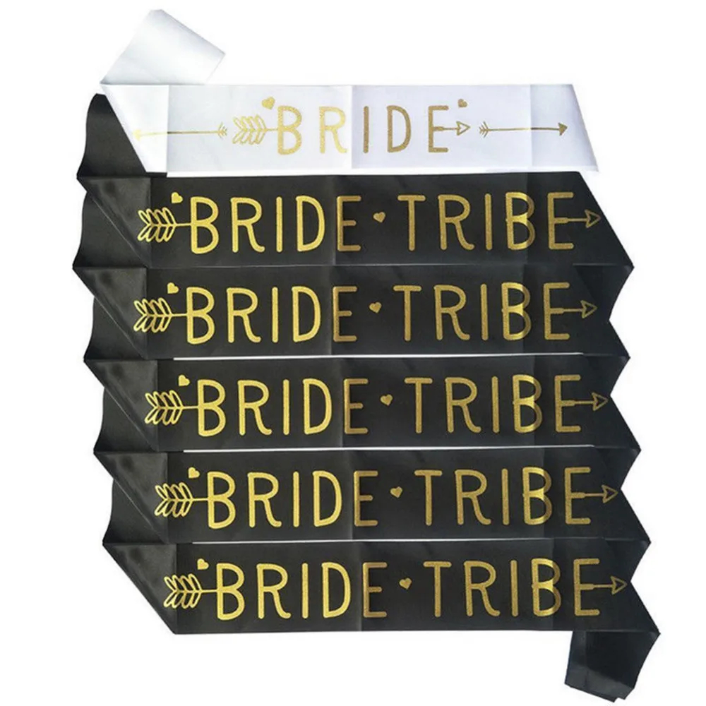 6 шт. надпись Bride Tribe девичник для вечеринки невесты кушак свадебный душ забавные