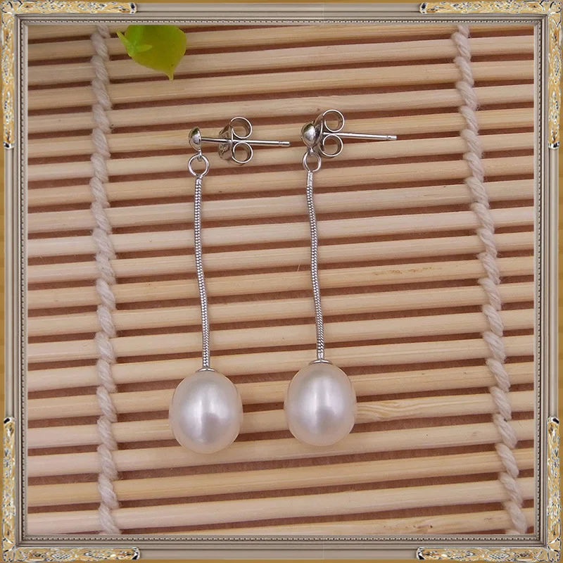 Женская серьга подвеска с серебряным жемчугом|pearl pendant sterling silver|pearl silversilver plated ring