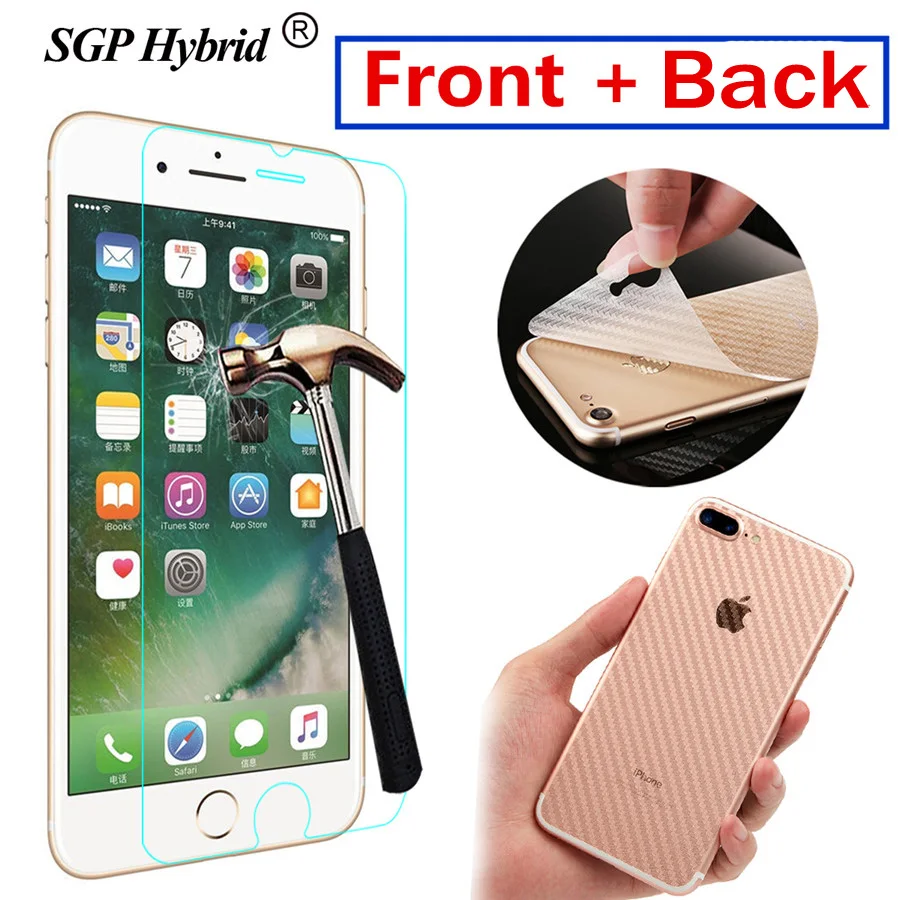 2 шт. передняя + задняя крышка для iphone 7 6 plus защитный чехол из закаленного стекла 5c