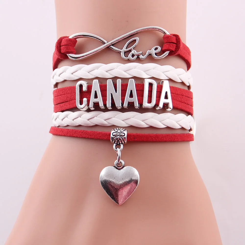 Браслет в виде знака бесконечности с надписью love CANADA|charm bracelets bangles|bangles for womeninfinity |
