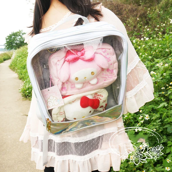Harajuku прозрачные школьные сумки для женщин, ПВХ, Водонепроницаемые рюкзаки для женщин, Ita Bookbags, Роскошные, искусственная кожа, для девочек-подростков, пляжная сумка, летняя