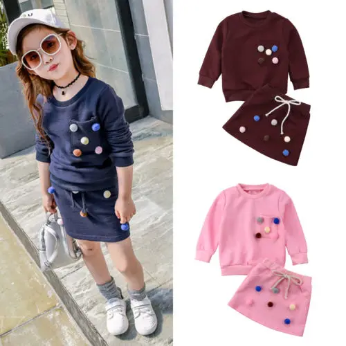 2 шт. Детские хлопковые рубашки с длинным рукавом и юбка | Мать ребенок