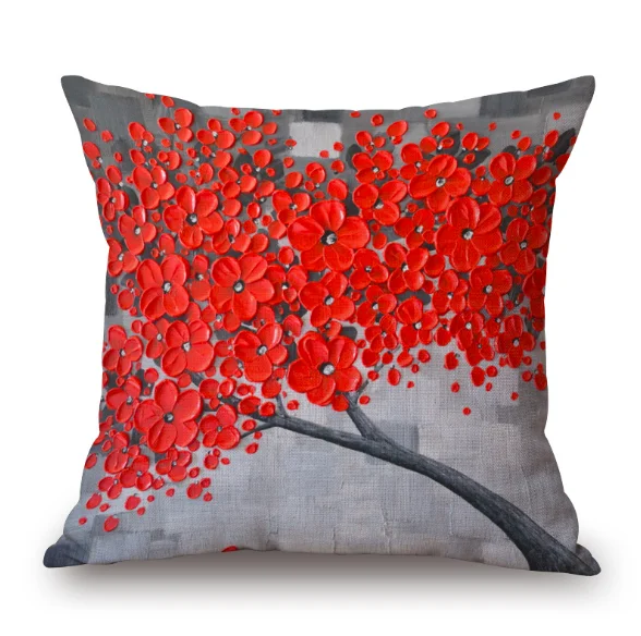 Объемная Наволочка на шею с цветами льняные подушки чехол для диванной