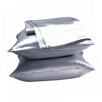 1pc soft silky satin solid color standardqueen pillow cases set