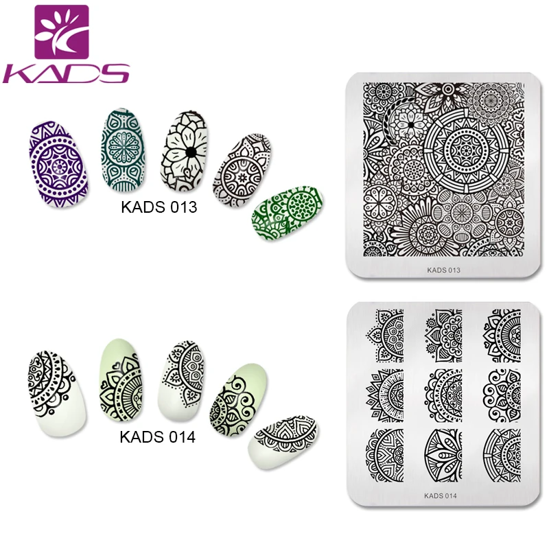 KADS 5 шт./компл. Элегантный Китайский Цветок Стиль Искусства Ногтя Штамповка Плиты