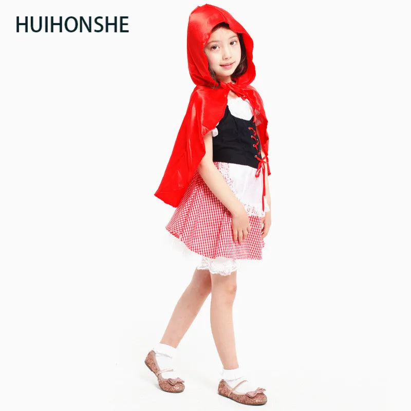 HUIHONSHE/красный костюм для девочек с капюшоном верховой езды сказочная одежда