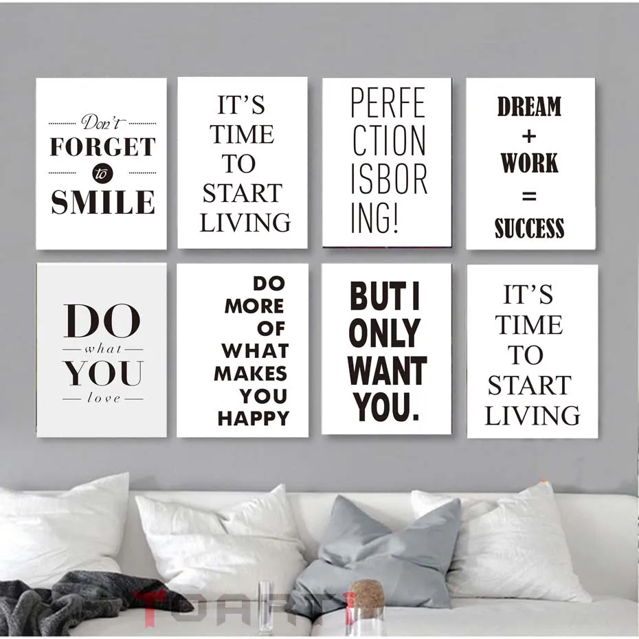 Dream Work Success Life цитаты настенные художественные муалы для гостиной домашний декор