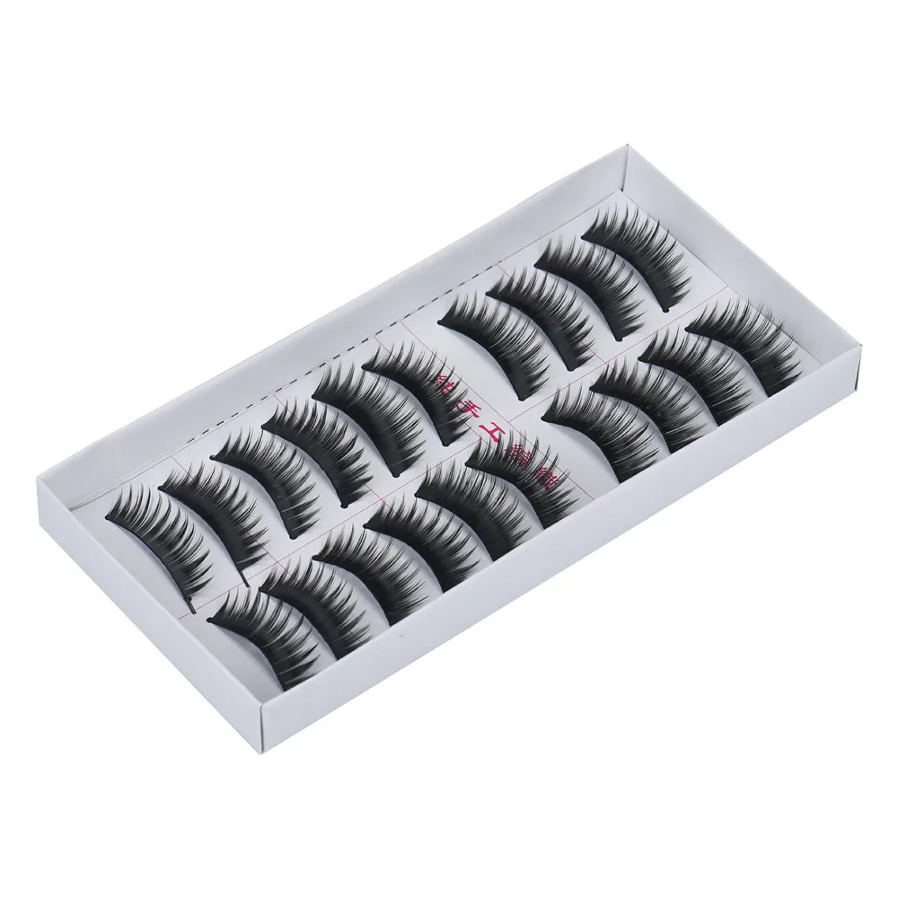 False Eyelash Makeup 10 Pairs Natural Long Fake Eye Lashes Handmade Thick Eyelashes P# 827 | Красота и здоровье