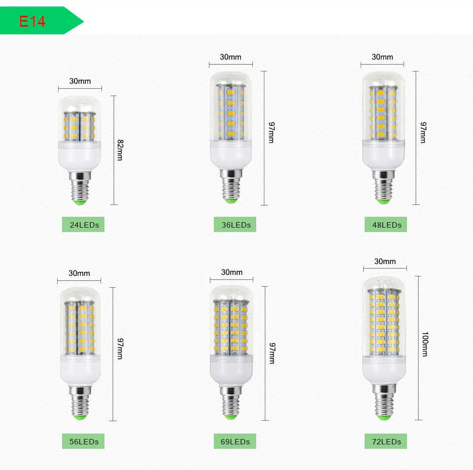 AIMENGTE E27 светодиодный светильник 220V SMD 5730 E14 светодиодный свет лампы 24/36/48/56/69/72 Вт/светодиодная лампочка Кукуруза Светодиодный прожектор светодиодные настольные лампы Люстра