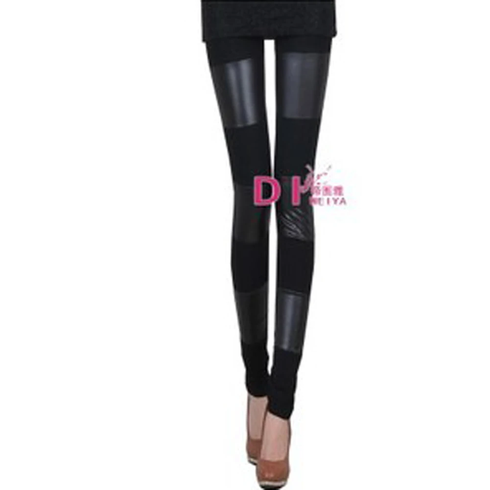 black high three fur Спортивные штаны поступление горячая Распродажа женские из искусственной кожи лоскутные черные брюки-леггинсы узкие брюки - Цвет: black high three fur