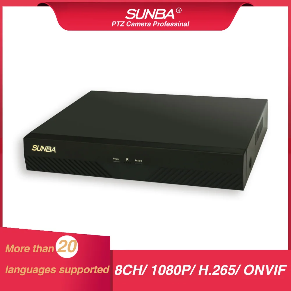 SUNBA Цифровой видеорегистратор 1080p HD ONVIF NVR 8CH H.265 для сетевой камеры (NVR F2008PL) без