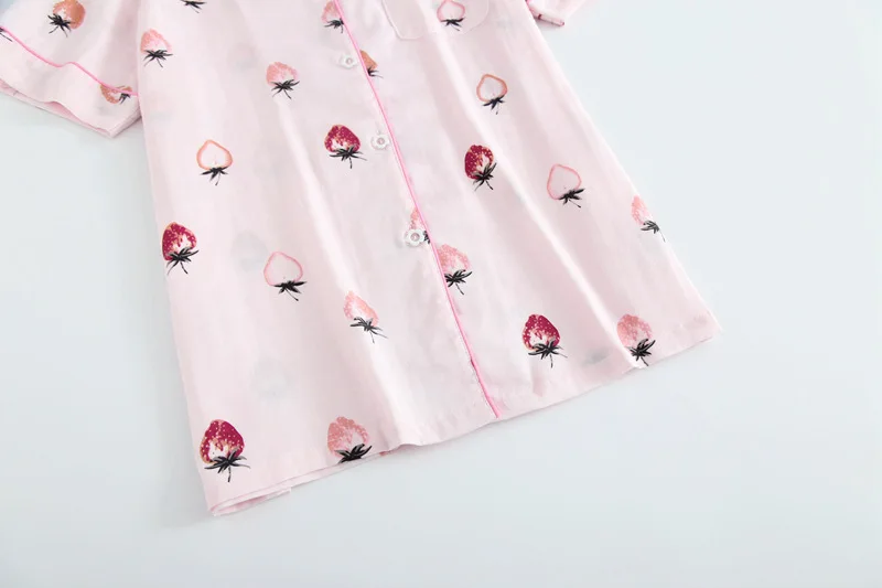Женские пижамные комплекты из хлопка с коротким рукавом, шорты, милые Мультяшные пижамы, японские Простые короткие пижамы, Женская домашняя одежда