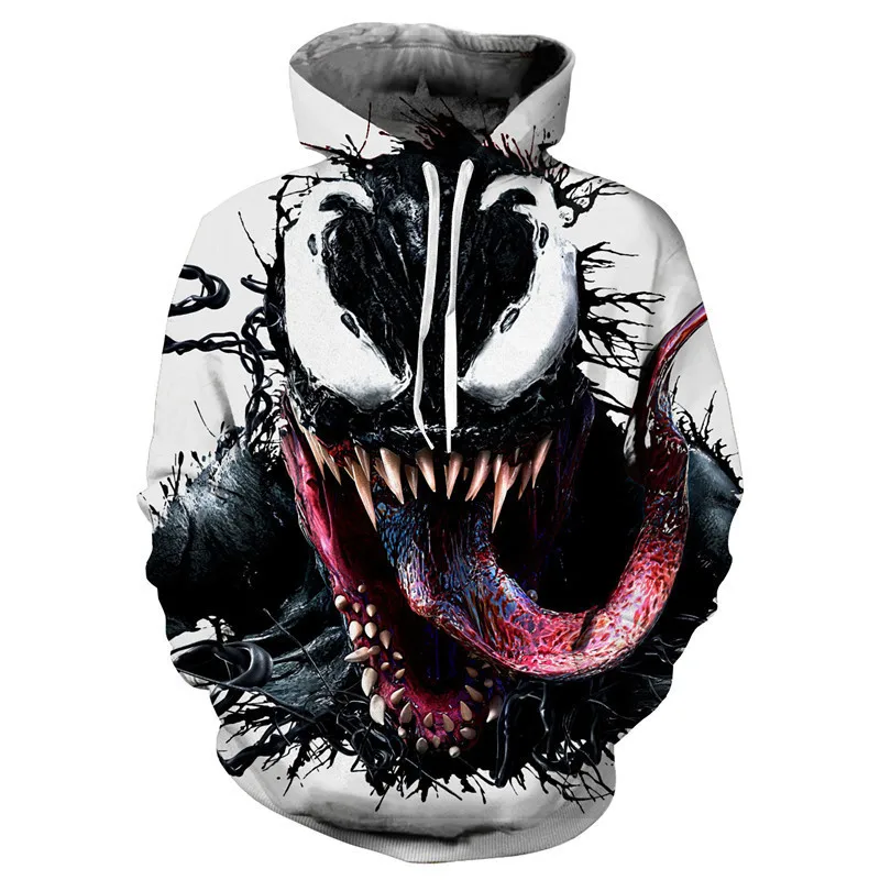 Супергероя Venom капюшон для косплея 3D Печать Топ с капюшоном Эдвард Брок костюм