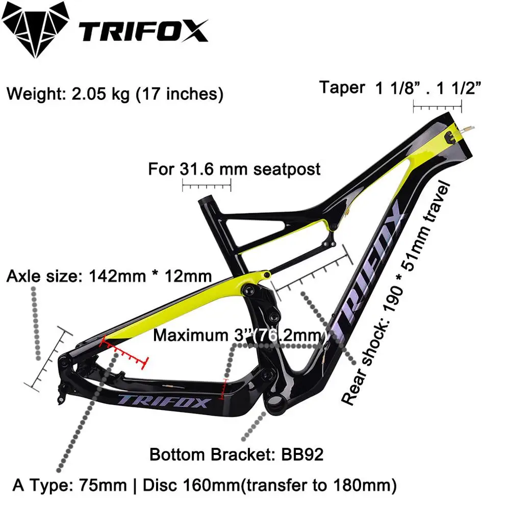 Карбоновая рама TRIFOX для горного велосипеда 29er карбоновая дисковая T800 UD матовая