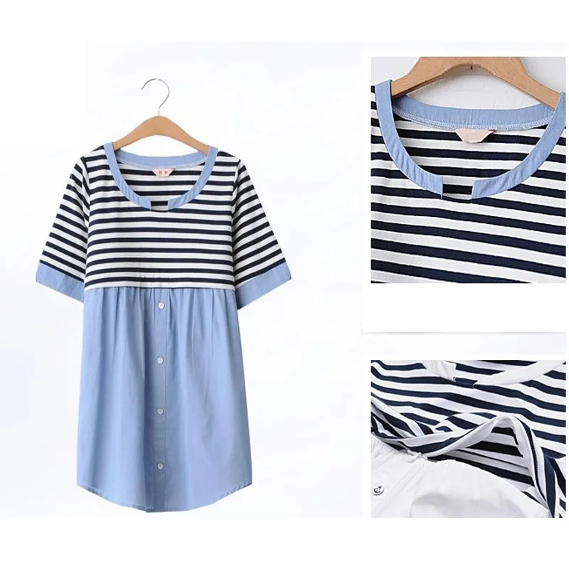 Хлопковое платье рубашка для беременных кормящих матерей|clothes for pregnant|maternity