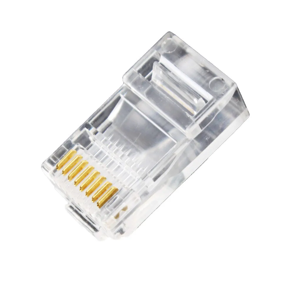 Новинка 100 шт. Модульный сетевой разъем RJ45 CAT5 CAT5E с прозрачной головкой