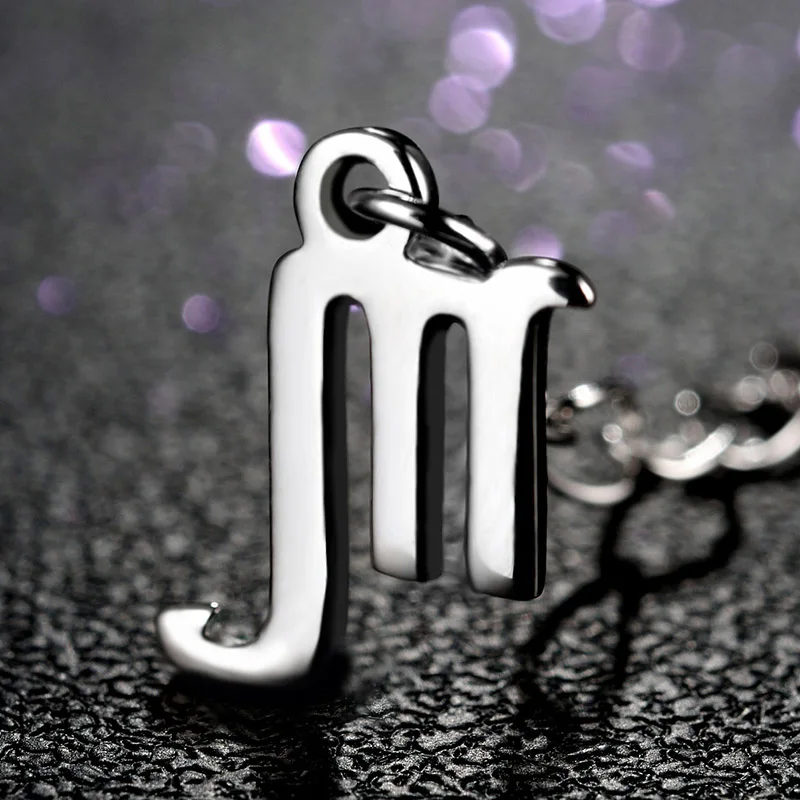 12 Constellation 925 Sterling Silver Pendant Zodiac Sign necklace Women Virgo Libra Scorpio Aquarius Necklace Wedding Jewelry - Окраска металла: Scorpio necklace