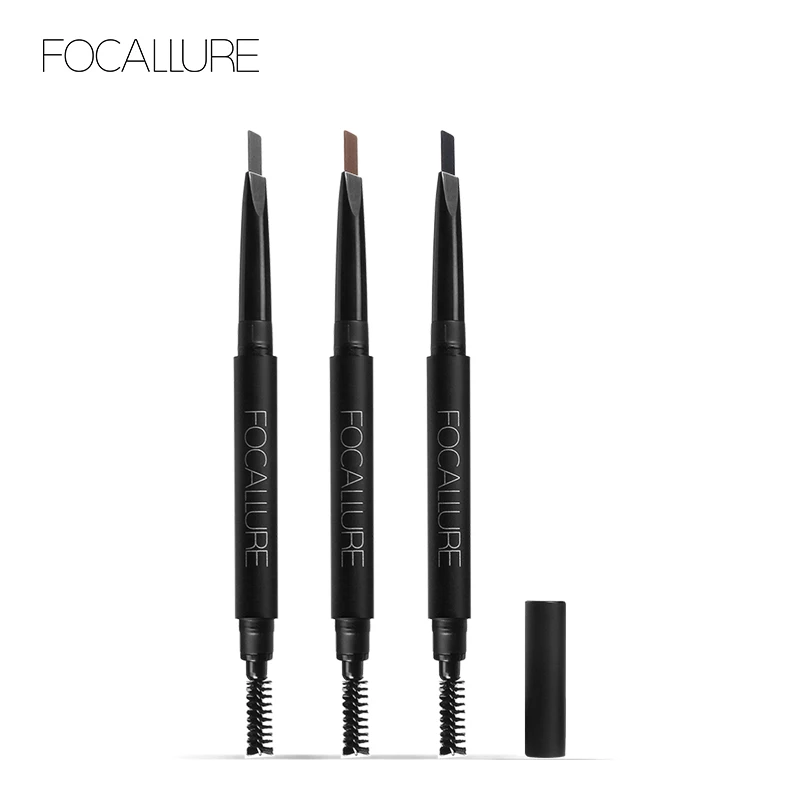 FOCALLURE, 3 цвета, карандаш для бровей, водостойкая, стойкая кисть для бровей, макияж, автоматический усилитель бровей